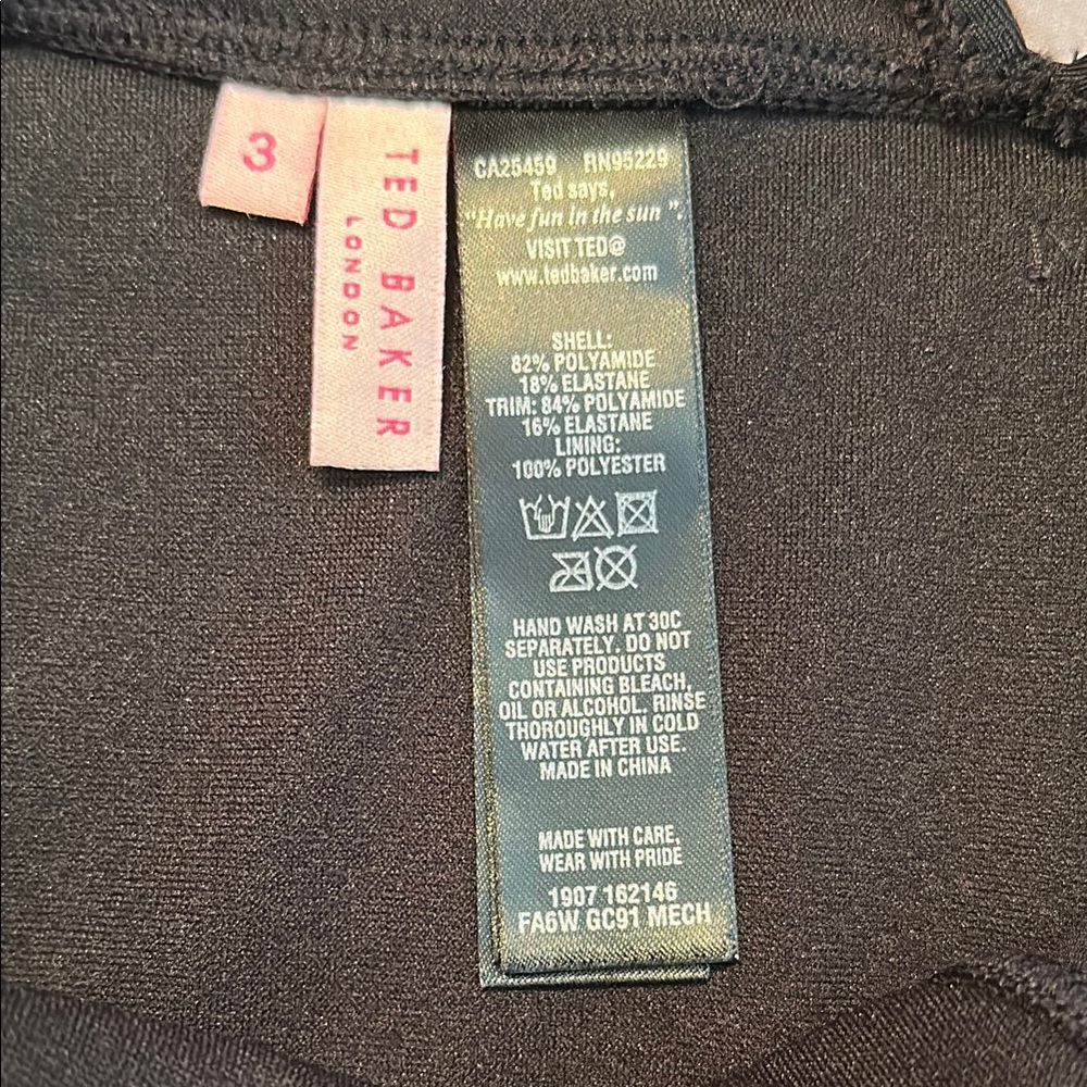 Ted Baker Black Halter One-Piece Swimsuit size 3. - Picture 9 of 9